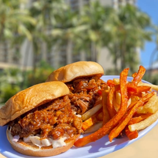 Maui Wowie Pork Sandwich.