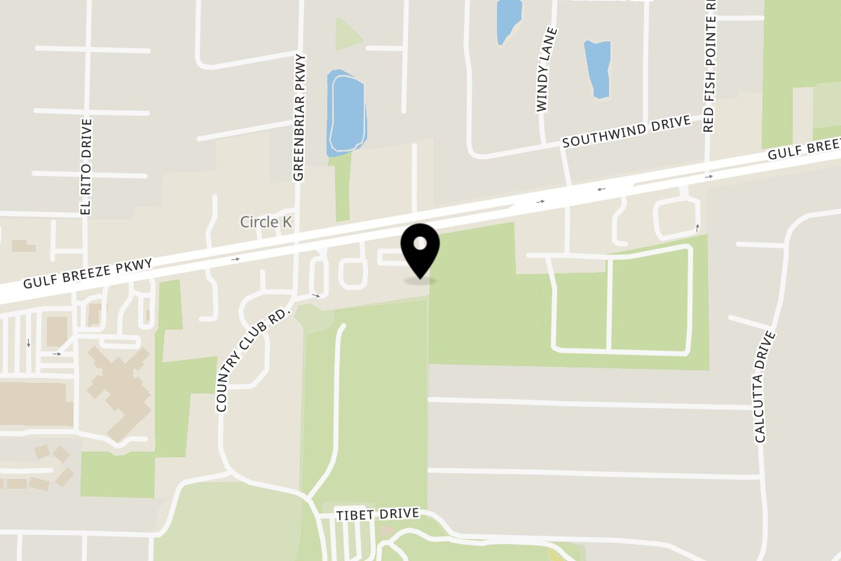 Map showing the location of Papa Nalu Aloha Grill on 3499 Gulf Breeze Pkwy in Gulf Breeze